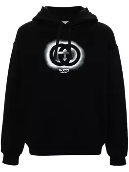 Gucci худи с логотипом, черный