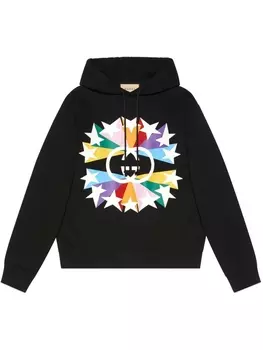 Gucci худи с логотипом Interlocking G, черный