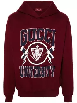 Gucci худи с логотипом, красный