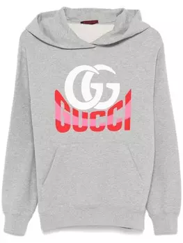 Gucci худи с логотипом, серый