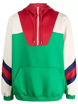 Gucci худи в стиле колор-блок, красный