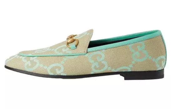 Лоферы женские Gucci Jordaan, бежевый / бирюзовый