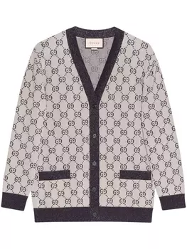 Gucci кардиган с логотипом GG, серый