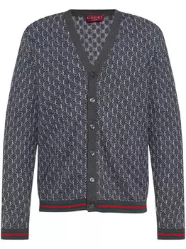 Gucci кардиган с логотипом GG, серый