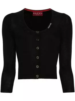 Gucci кардиган с логотипом Interlocking G, черный