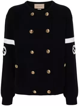 Gucci кардиган с логотипом Interlocking G, синий