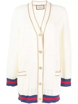 Gucci кардиган с монограммой, белый