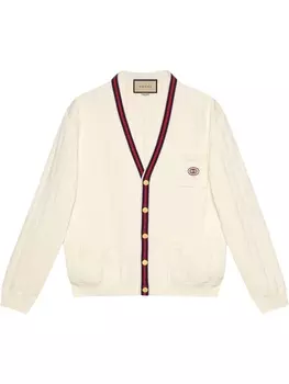 Gucci кардиган с отделкой Web, белый