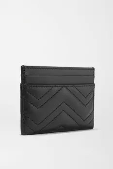 GUCCI картхолдер GG Marmont из стеганой кожи, черный