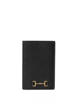 Gucci картхолдер с пряжкой Horsebit, черный