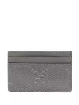 Gucci картхолдер с тисненой монограммой GG, серый