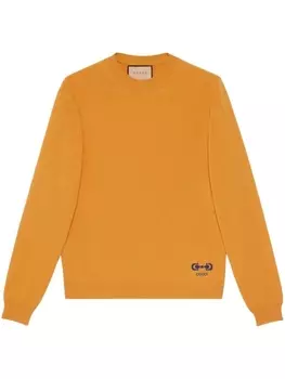 Gucci кашемировый джемпер с узором Horsebit, желтый
