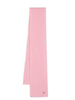 Gucci кашемировый шарф в рубчик с декором Double G, розовый
