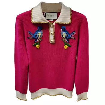 GUCCI Кашемировый свитер женский красный