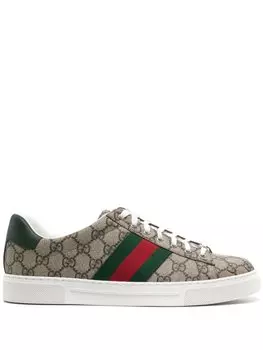 Gucci кеды Ace с отделкой Web, нейтральный цвет