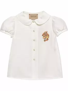 Gucci Kids блузка с логотипом GG, белый