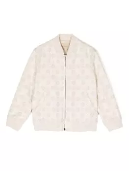 Gucci Kids бомбер с логотипом Interlocking G, нейтральный цвет
