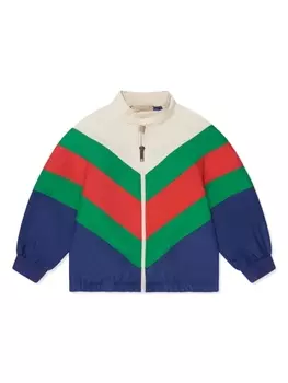 Gucci Kids бомбер в стиле колор-блок, синий