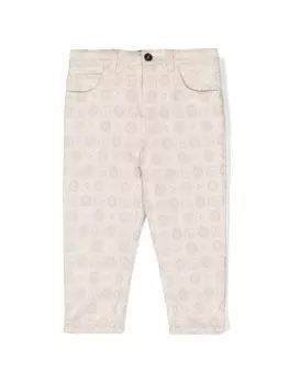 Gucci Kids брюки с геометричным принтом, нейтральный цвет
