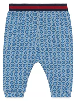Gucci Kids брюки с логотипом Double G, синий