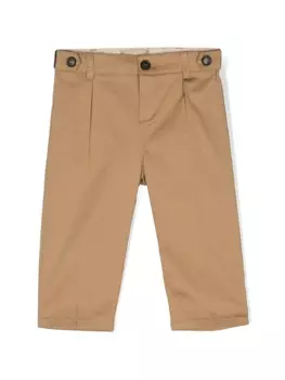 Gucci Kids брюки с отделкой Web, коричневый