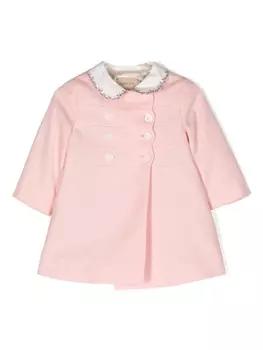 Gucci Kids двубортное пальто, розовый