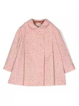 Gucci Kids двубортное пальто в клетку, розовый