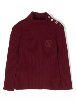 Gucci Kids джемпер в рубчик с логотипом Interlocking G, красный