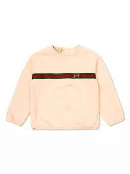 Gucci Kids джемпер Web Stripe, розовый