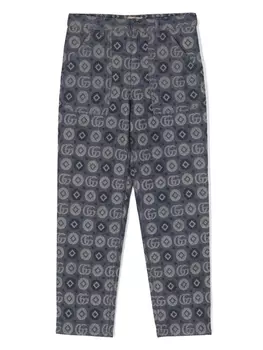 Gucci Kids джинсы с монограммой, синий