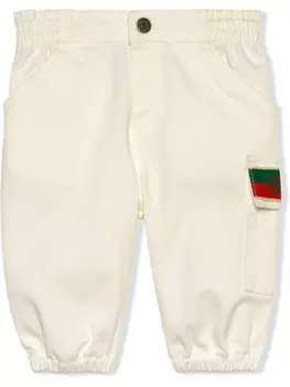 Gucci Kids джинсы с жаккардовым логотипом, белый