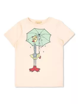 Gucci Kids футболка из хлопка с принтом, розовый