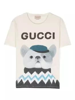 Gucci Kids футболка из хлопка с принтом, белый