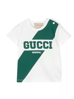Gucci Kids футболка с логотипом, белый