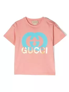Gucci Kids футболка с логотипом, розовый