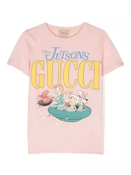 Gucci Kids футболка с логотипом, розовый