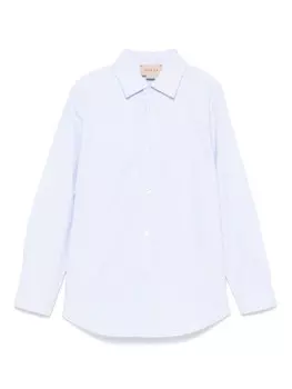 Gucci Kids хлопковая рубашка, синий