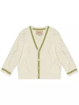 Gucci Kids кардиган с логотипом GG, белый