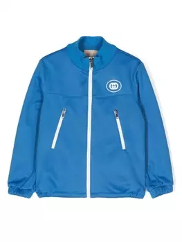 Gucci Kids куртка на молнии с логотипом GG, синий