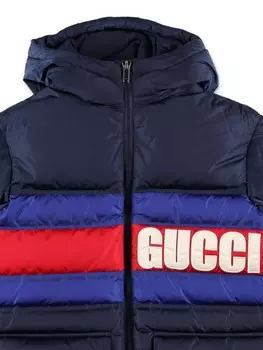 Gucci Kids куртка с капюшоном, синий