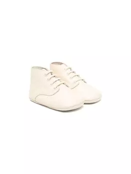 Gucci Kids пинетки на шнуровке с логотипом Interlocking G, нейтральный цвет