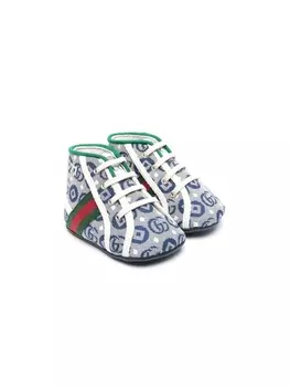 Gucci Kids пинетки с логотипом GG, синий