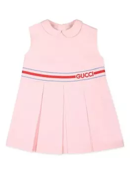 Gucci Kids платье без рукавов со складками, розовый
