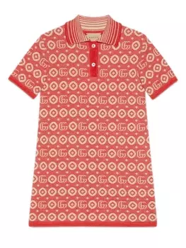 Gucci Kids платье с логотипом Double G, красный