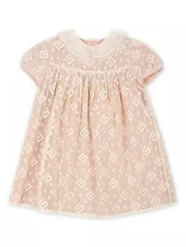 Gucci Kids платье в технике макраме с логотипом GG, розовый
