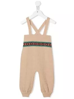 Gucci Kids ромпер тонкой вязки с логотипом GG, нейтральный цвет