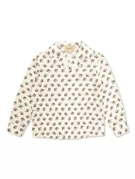 Gucci Kids рубашка из набивного хлопка, белый