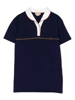 Gucci Kids рубашка поло с короткими рукавами, синий