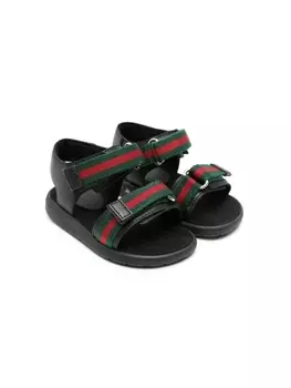 Gucci Kids сандалии с отделкой Web, черный