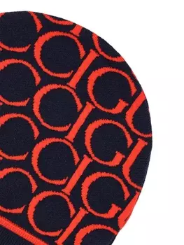 Gucci Kids шапка-бини с логотипом и жаккардом, синий